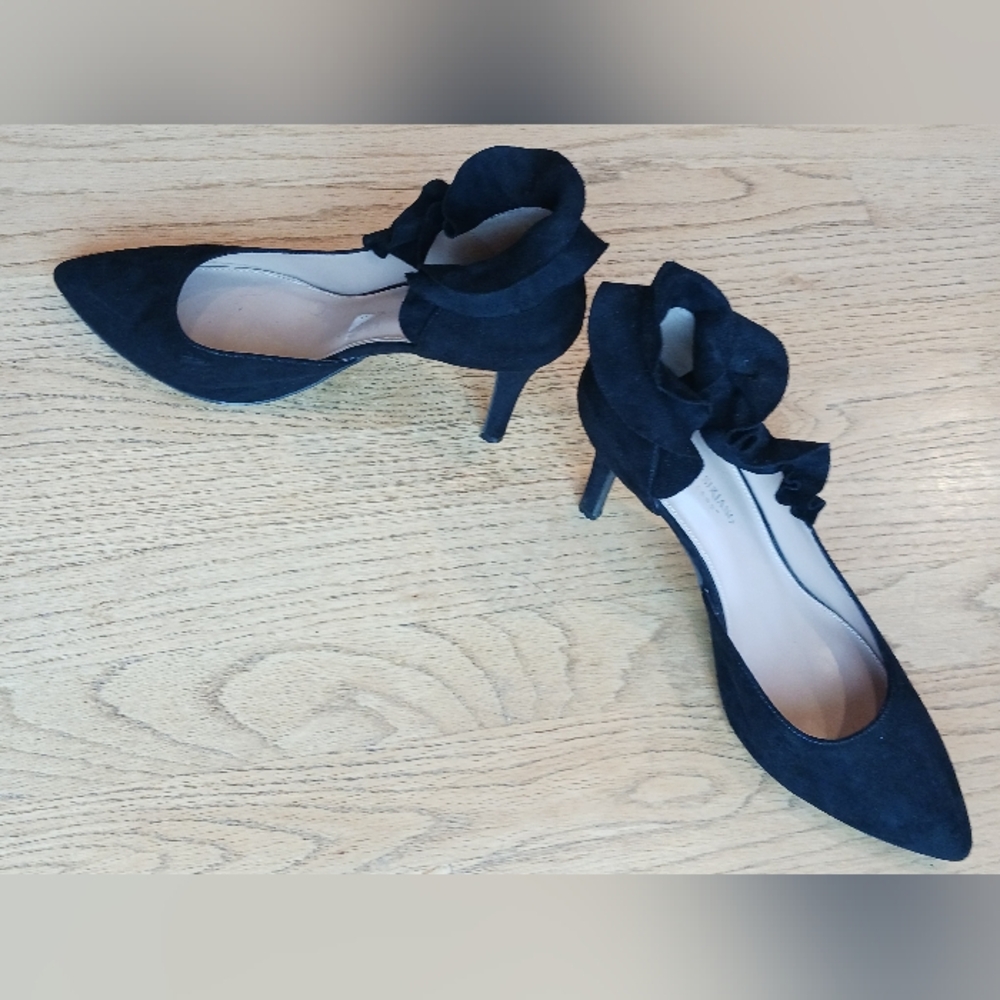 Chriatian Siriano Black Ruffle High Heels, Womens Size 11 - Picture 5 of 8